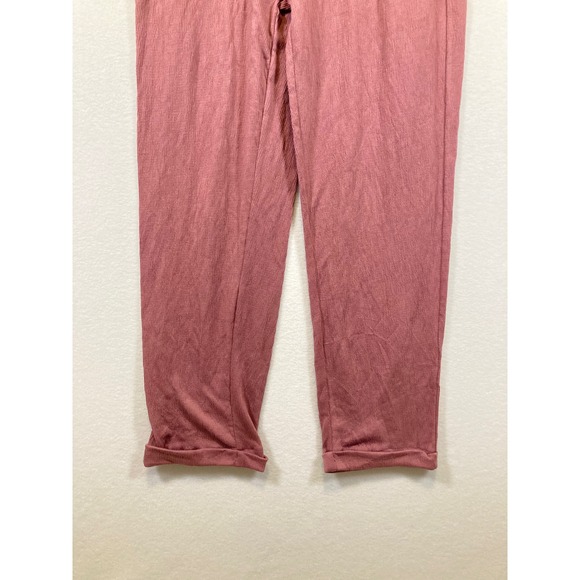 Coquette Vanilla Star Girls XL Dusty Rose Waffle Knit Tie Shoulder Overalls - Picture 5 of 8